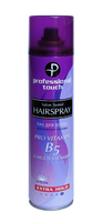 Лак для волосся «Professional TOUCH». B5 + Multi Vitamins. Екстрасильної фіксації.